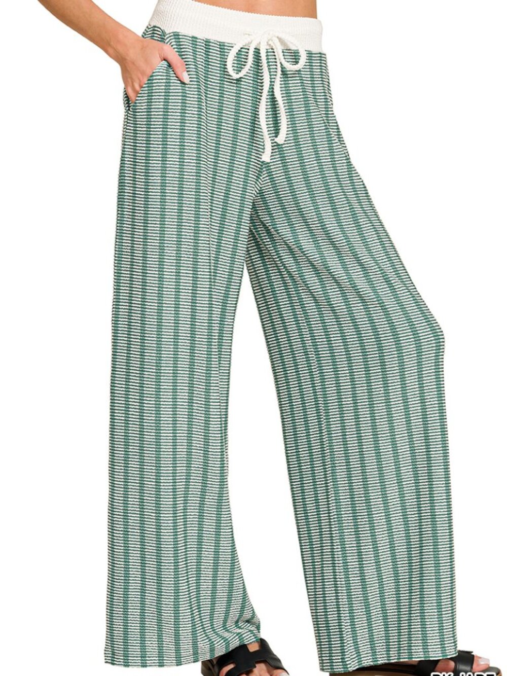 Raised rib striped lounge pants